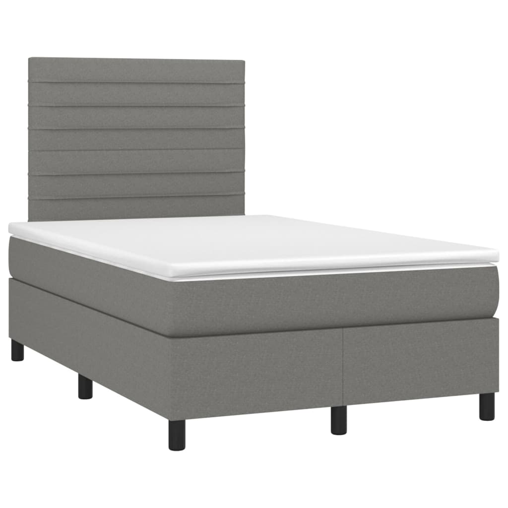 Boxspring met matras stof donkergrijs 120x200 cm Bedden & bedframes | Creëer jouw Trendy Thuis | Gratis bezorgd & Retour | Trendy.nl