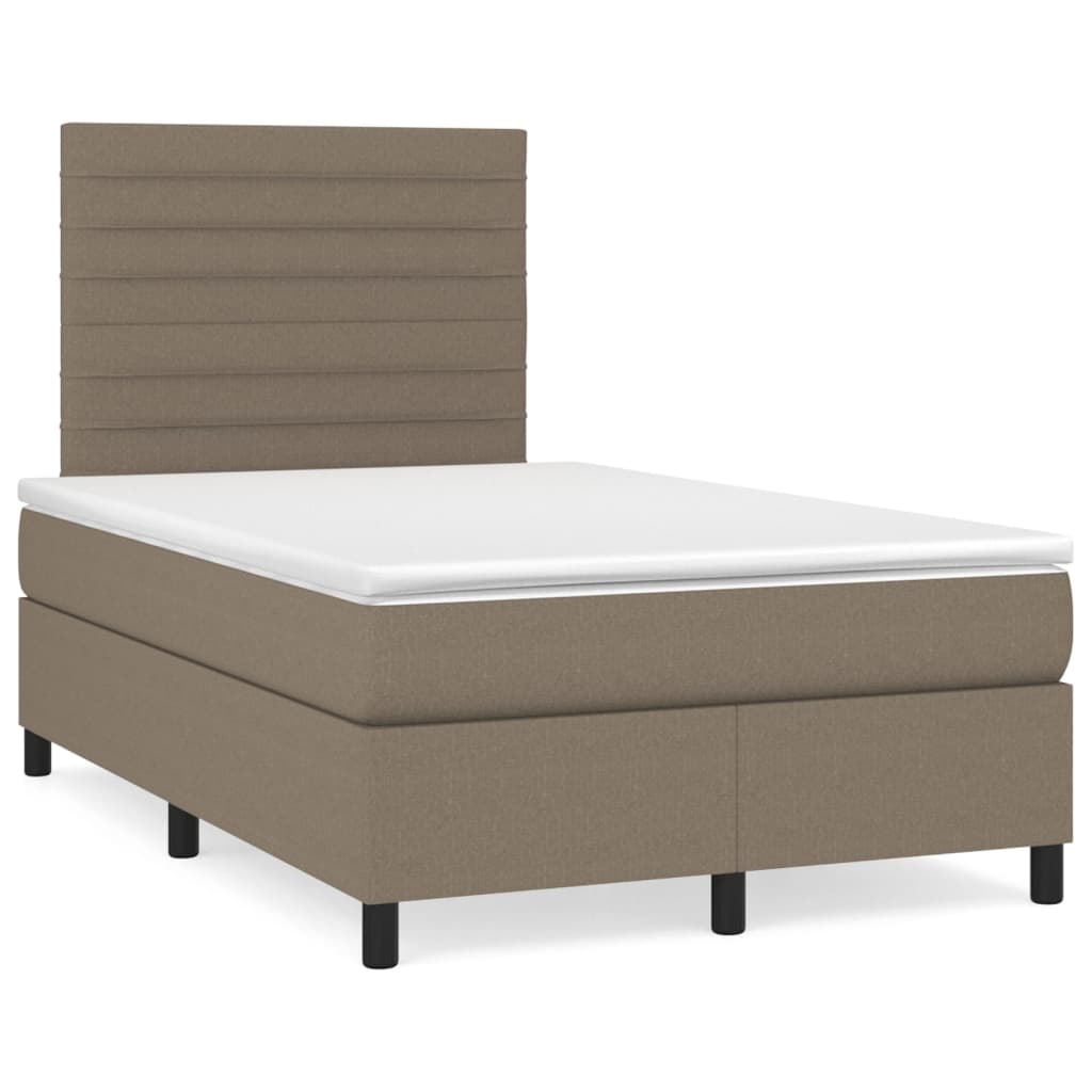 Boxspring met matras stof taupe 120x200 cm Bedden & bedframes | Creëer jouw Trendy Thuis | Gratis bezorgd & Retour | Trendy.nl