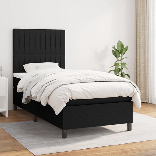 Boxspring met matras stof zwart 80x200 cm Bedden & bedframes | Creëer jouw Trendy Thuis | Gratis bezorgd & Retour | Trendy.nl