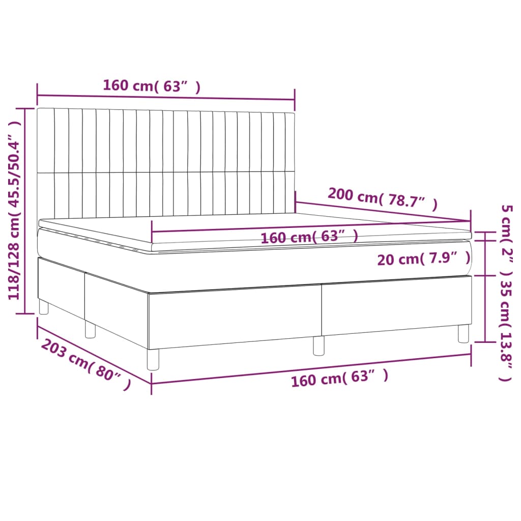 Boxspring met matras stof zwart 160x200 cm Bedden & bedframes | Creëer jouw Trendy Thuis | Gratis bezorgd & Retour | Trendy.nl