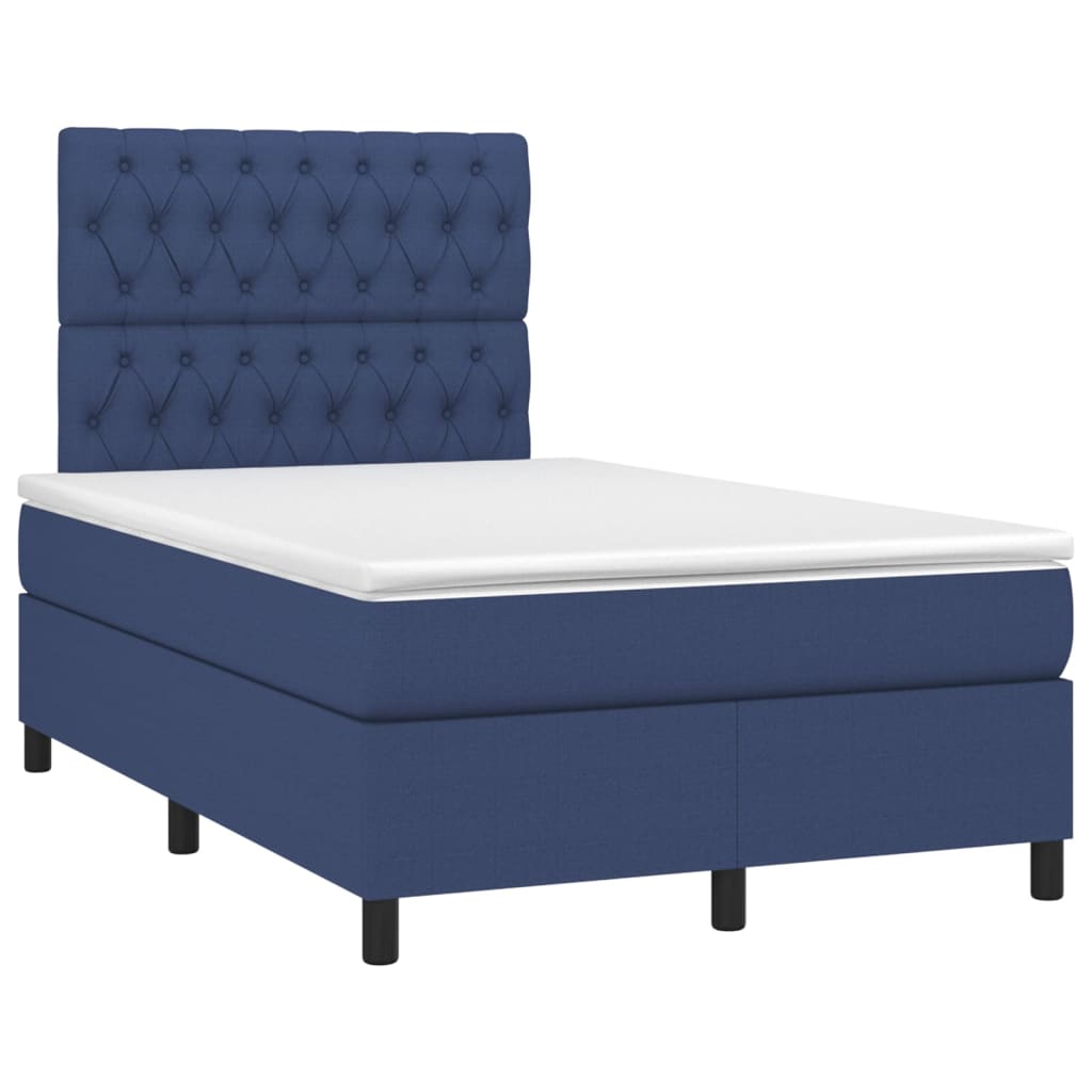 Boxspring met matras stof blauw 120x200 cm Bedden & bedframes | Creëer jouw Trendy Thuis | Gratis bezorgd & Retour | Trendy.nl