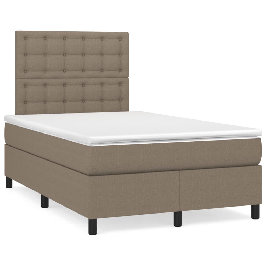 Boxspring met matras stof taupe 120x200 cm Bedden & bedframes | Creëer jouw Trendy Thuis | Gratis bezorgd & Retour | Trendy.nl