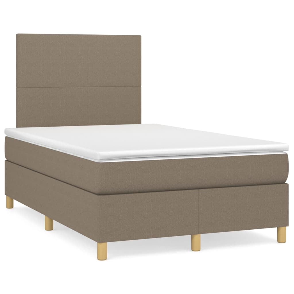 Boxspring met matras stof taupe 120x200 cm Bedden & bedframes | Creëer jouw Trendy Thuis | Gratis bezorgd & Retour | Trendy.nl