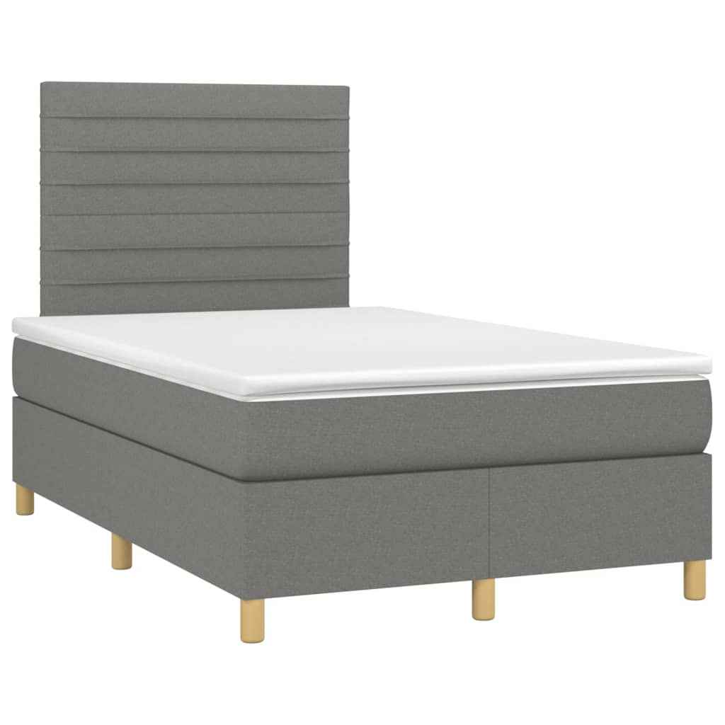 Boxspring met matras stof donkergrijs 120x200 cm Bedden & bedframes | Creëer jouw Trendy Thuis | Gratis bezorgd & Retour | Trendy.nl