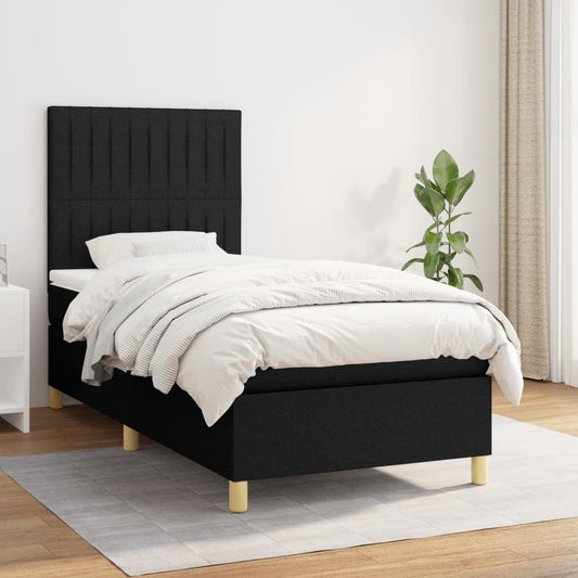 Boxspring met matras stof zwart 80x200 cm Bedden & bedframes | Creëer jouw Trendy Thuis | Gratis bezorgd & Retour | Trendy.nl