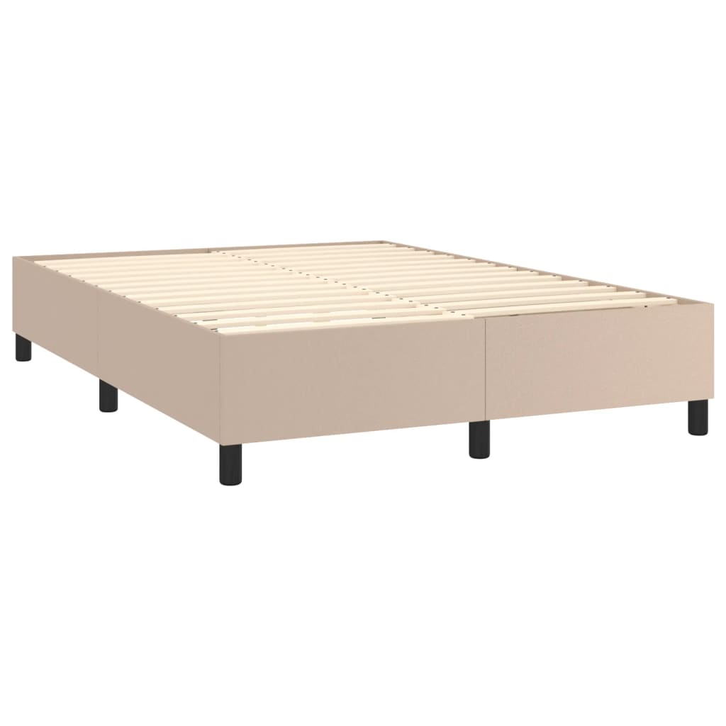 Boxspring met matras kunstleer cappuccinokleurig 140x200 cm