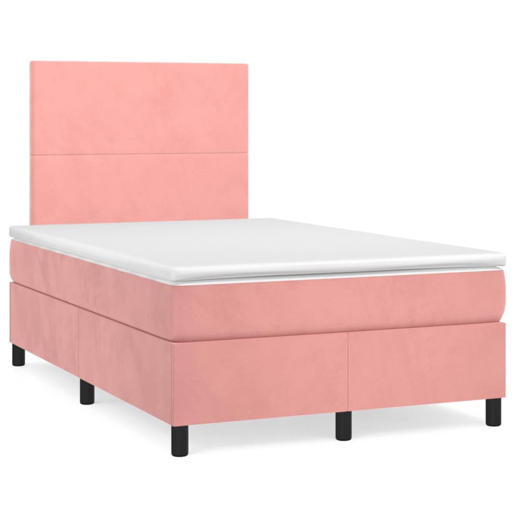 Boxspring met matras fluweel roze 120x200 cm Bedden & bedframes | Creëer jouw Trendy Thuis | Gratis bezorgd & Retour | Trendy.nl