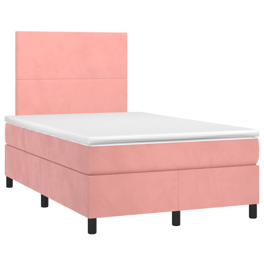 Boxspring met matras fluweel roze 120x200 cm Bedden & bedframes | Creëer jouw Trendy Thuis | Gratis bezorgd & Retour | Trendy.nl