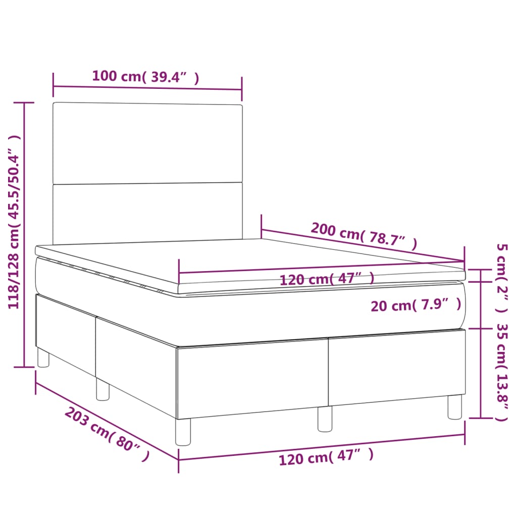 Boxspring met matras fluweel roze 120x200 cm Bedden & bedframes | Creëer jouw Trendy Thuis | Gratis bezorgd & Retour | Trendy.nl