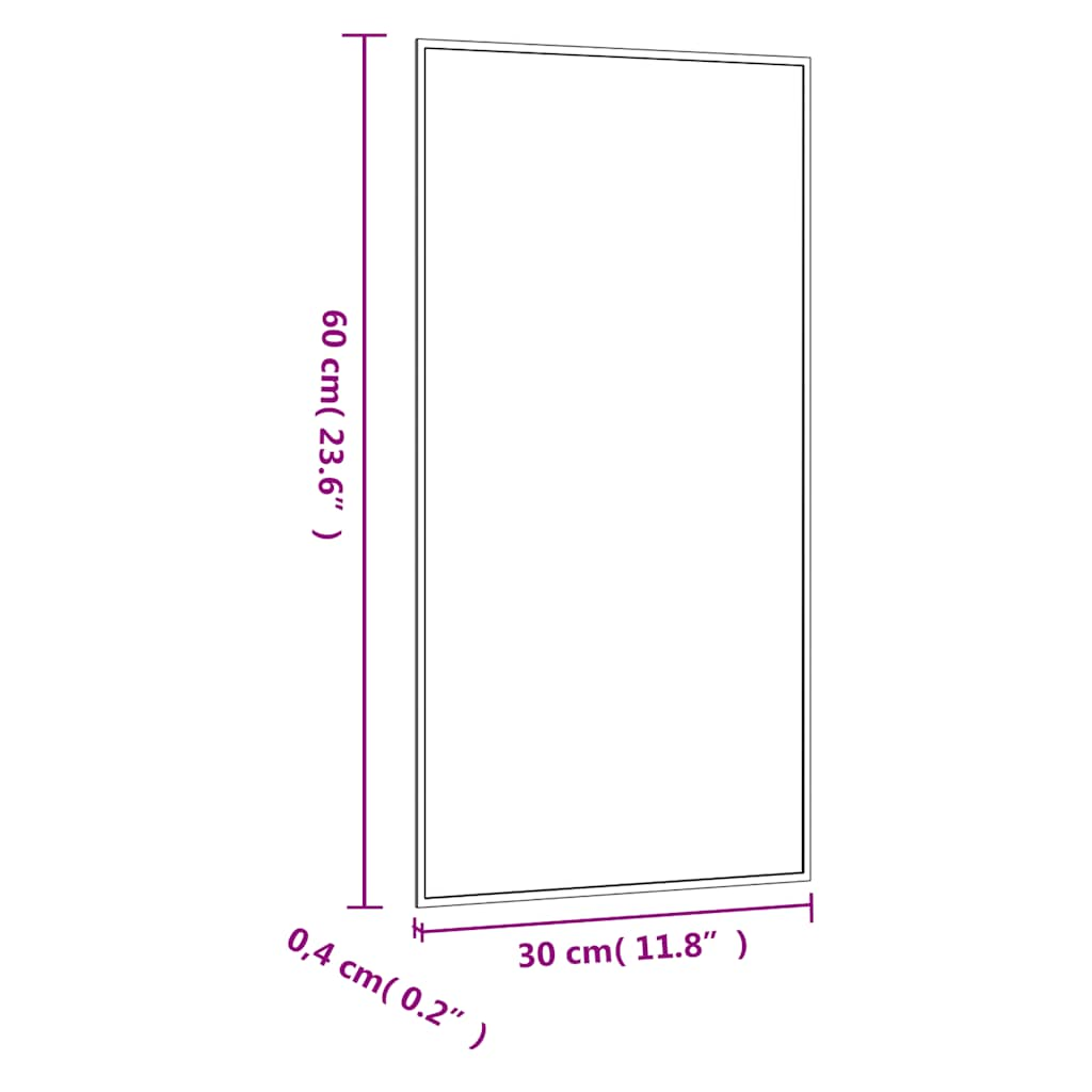 Wandspiegel 30x60 cm rechthoekig glas