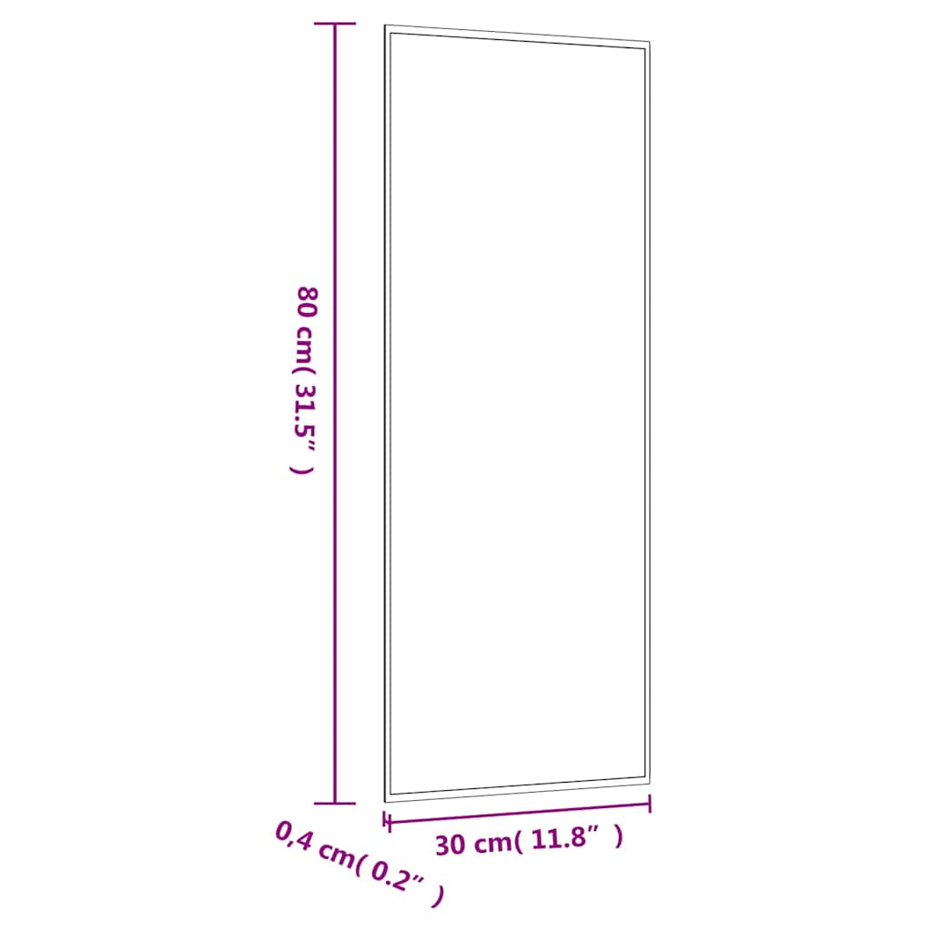 Wandspiegel 30x80 cm rechthoekig glas