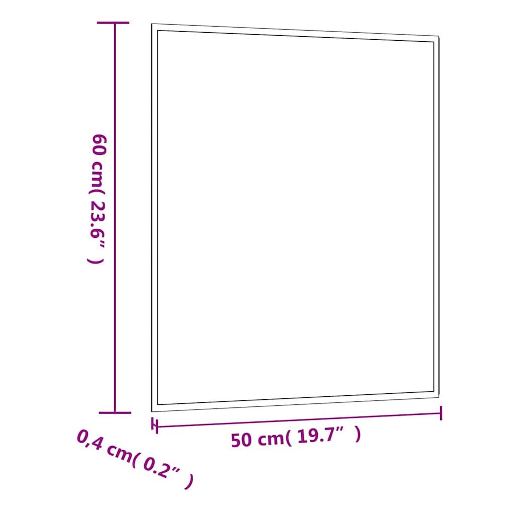 Wandspiegel 50x60 cm rechthoekig glas