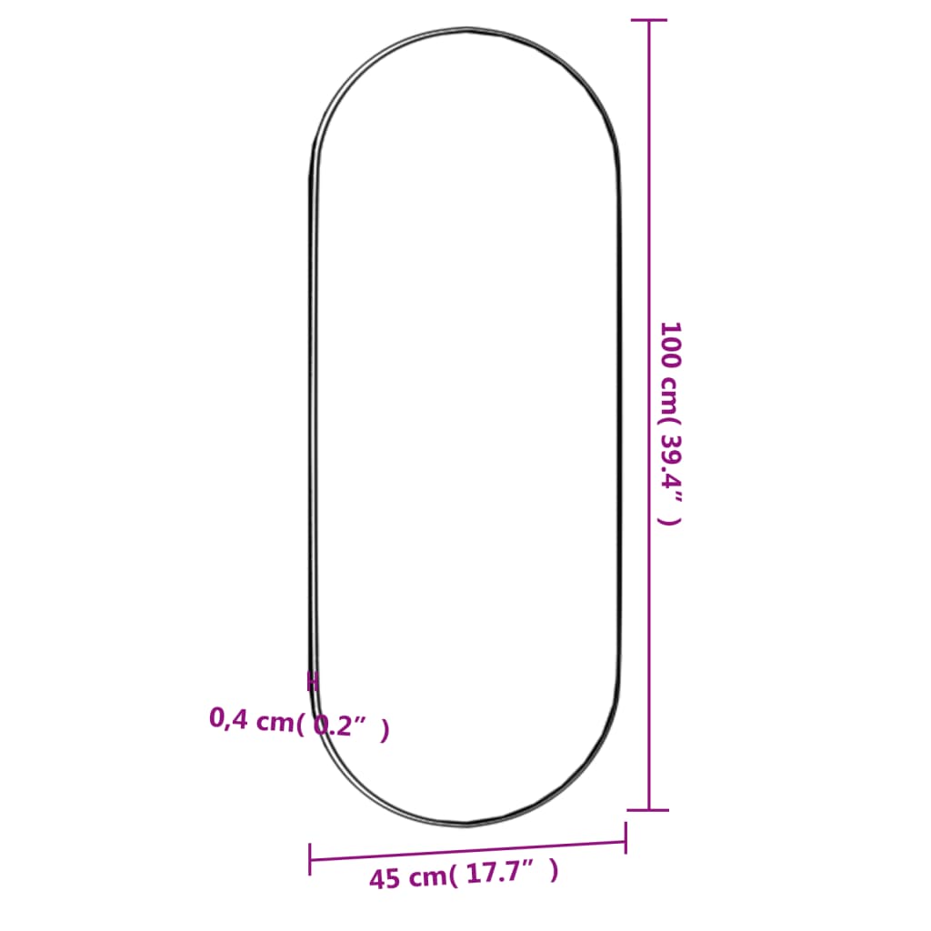 Wandspiegel 45x100 cm ovaal glas