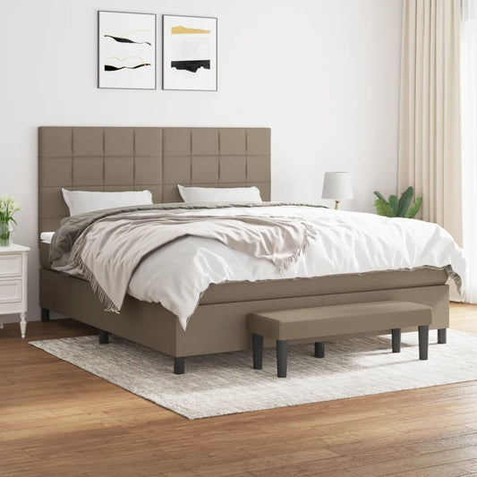 Boxspring met matras stof taupe 180x200 cm Bedden & bedframes | Creëer jouw Trendy Thuis | Gratis bezorgd & Retour | Trendy.nl