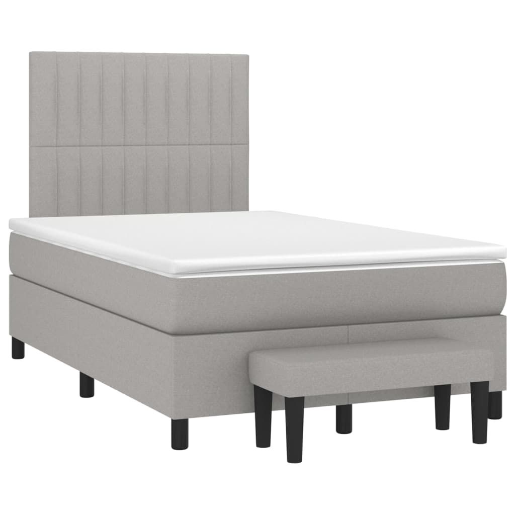 Boxspring met matras stof lichtgrijs 120x200 cm Bedden & bedframes | Creëer jouw Trendy Thuis | Gratis bezorgd & Retour | Trendy.nl