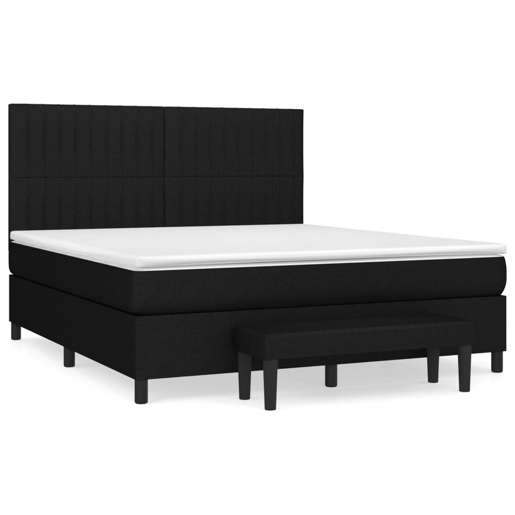 Boxspring met matras stof zwart 180x200 cm Bedden & bedframes | Creëer jouw Trendy Thuis | Gratis bezorgd & Retour | Trendy.nl