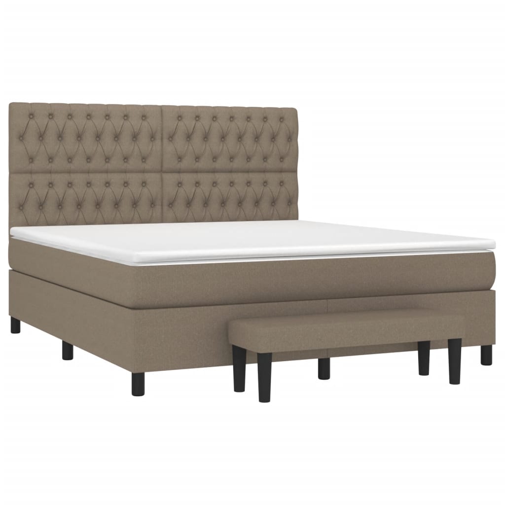 Boxspring met matras stof taupe 180x200 cm Bedden & bedframes | Creëer jouw Trendy Thuis | Gratis bezorgd & Retour | Trendy.nl