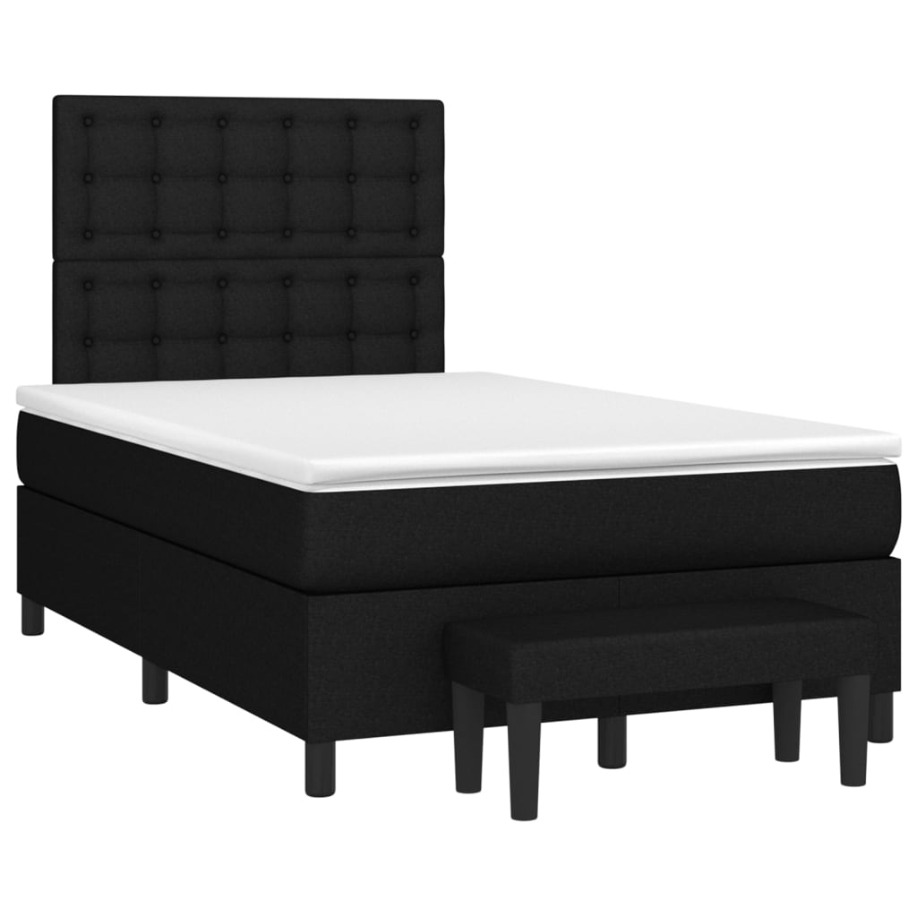 Boxspring met matras stof zwart 120x200 cm Bedden & bedframes | Creëer jouw Trendy Thuis | Gratis bezorgd & Retour | Trendy.nl