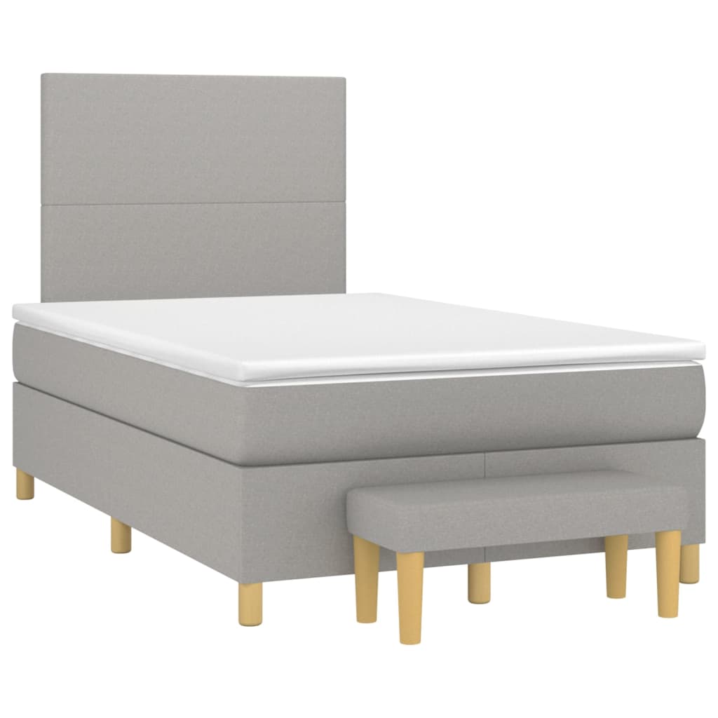 Boxspring met matras stof lichtgrijs 120x200 cm Bedden & bedframes | Creëer jouw Trendy Thuis | Gratis bezorgd & Retour | Trendy.nl