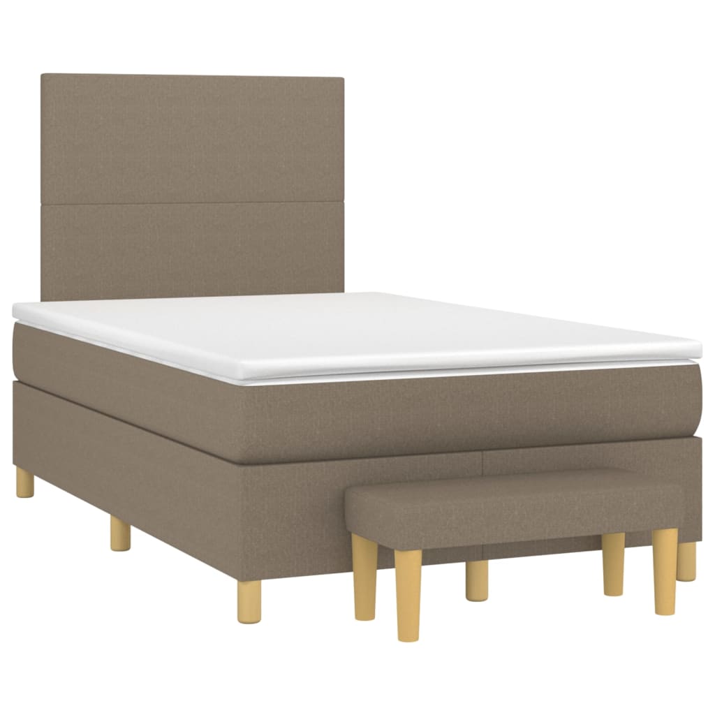 Boxspring met matras stof taupe 120x200 cm