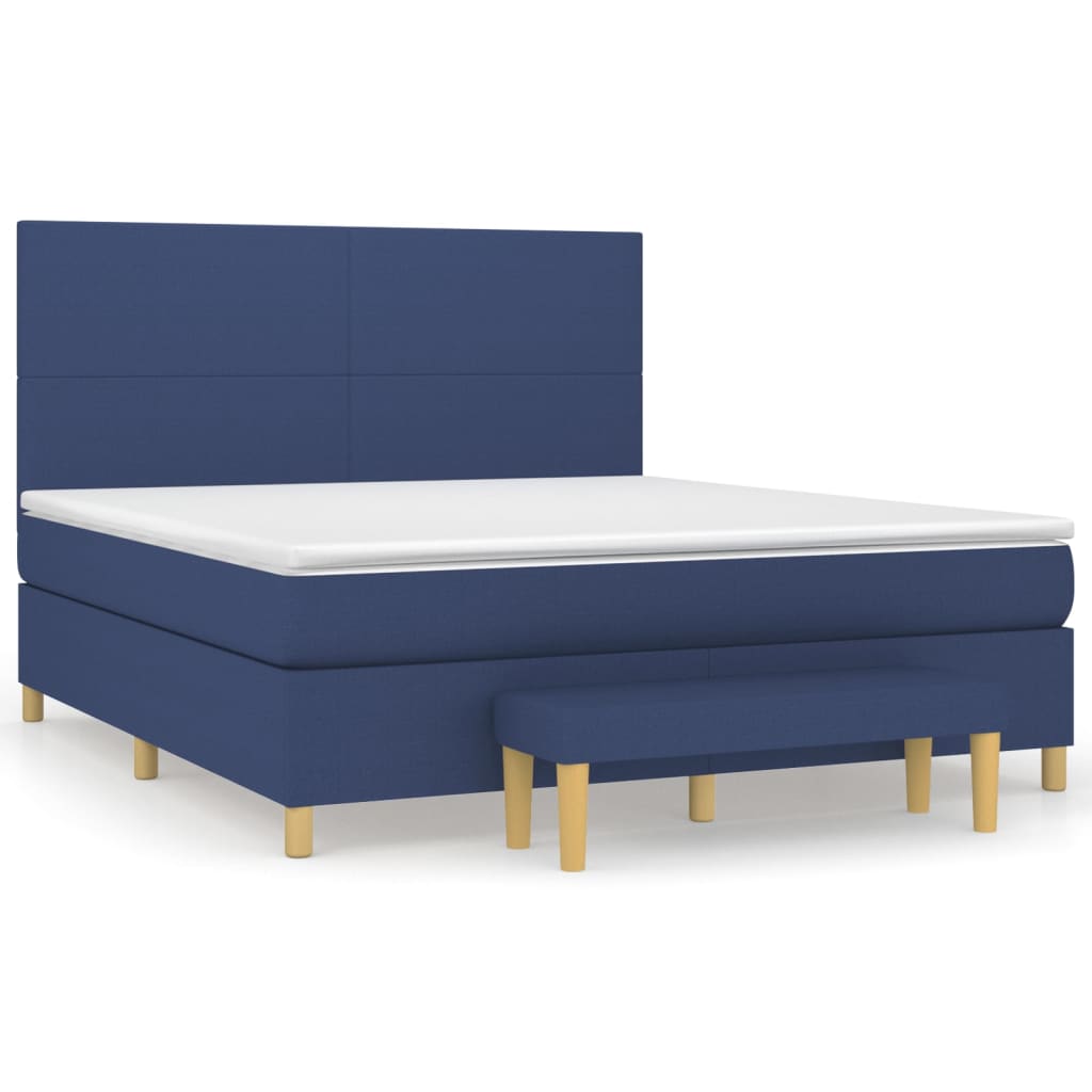 Boxspring met matras stof blauw 180x200 cm Bedden & bedframes | Creëer jouw Trendy Thuis | Gratis bezorgd & Retour | Trendy.nl