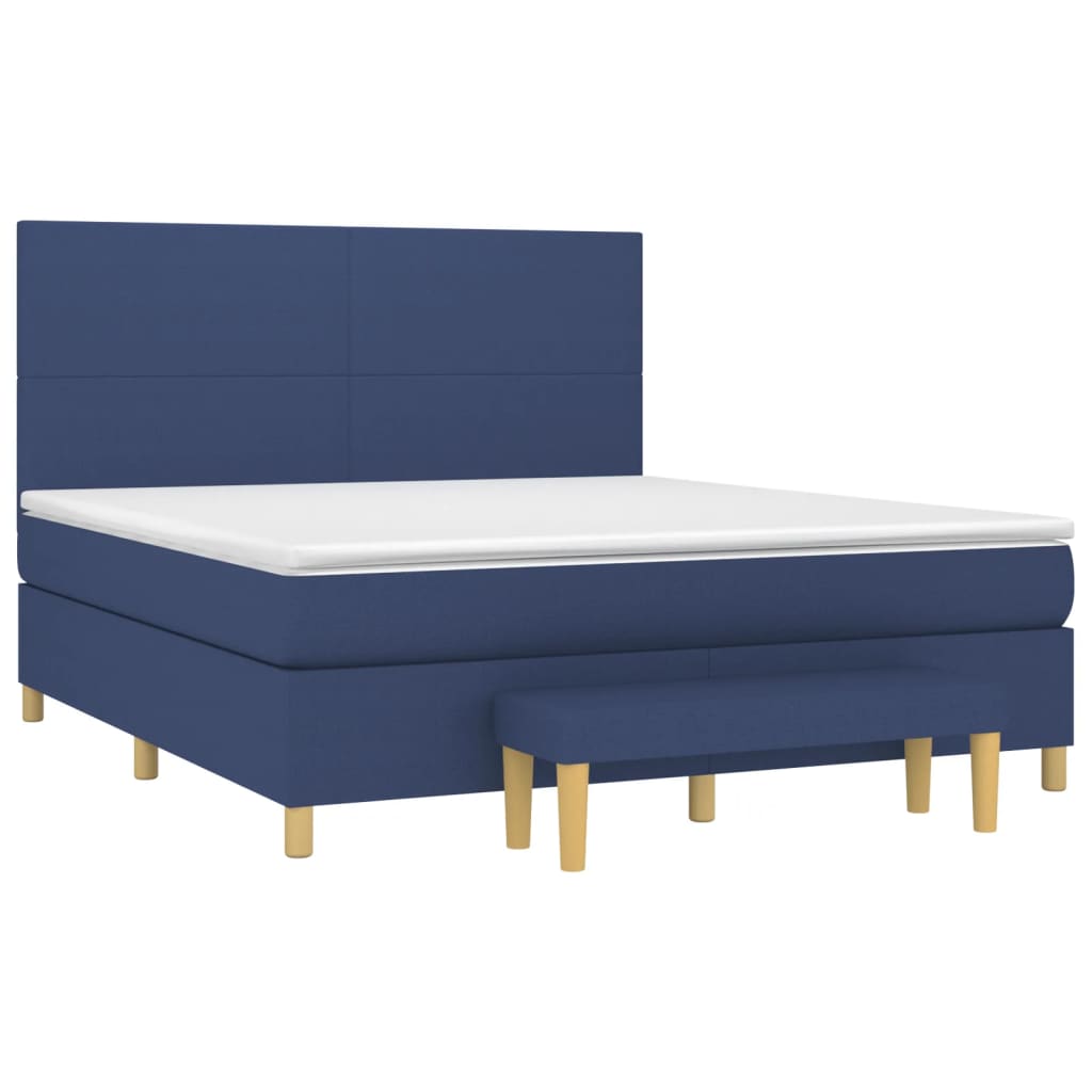 Boxspring met matras stof blauw 180x200 cm Bedden & bedframes | Creëer jouw Trendy Thuis | Gratis bezorgd & Retour | Trendy.nl