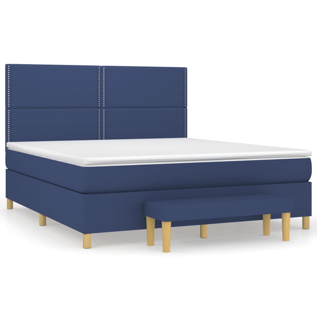 Boxspring met matras stof blauw 180x200 cm Bedden & bedframes | Creëer jouw Trendy Thuis | Gratis bezorgd & Retour | Trendy.nl