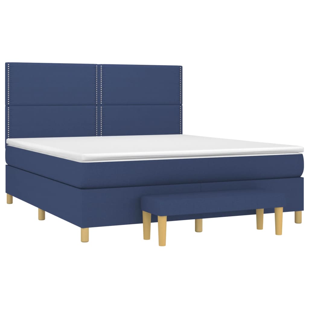 Boxspring met matras stof blauw 180x200 cm Bedden & bedframes | Creëer jouw Trendy Thuis | Gratis bezorgd & Retour | Trendy.nl