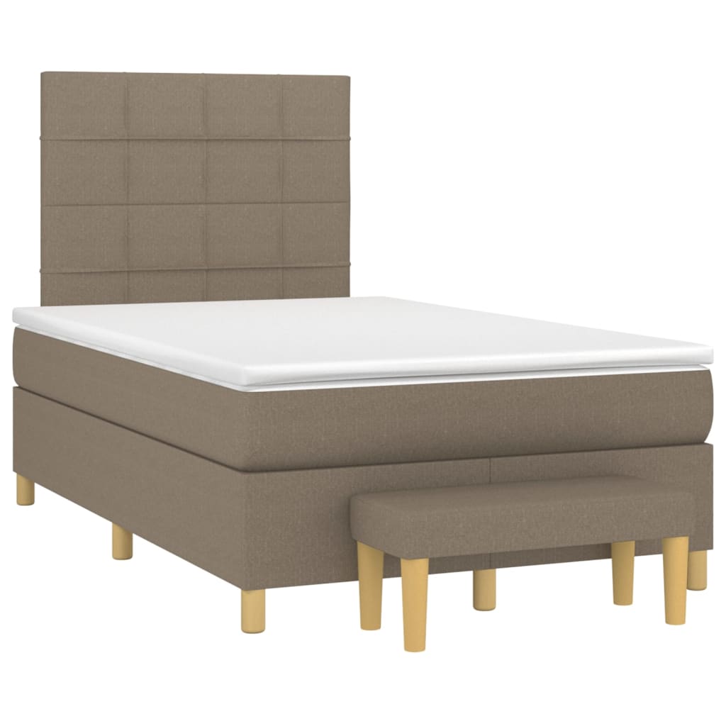 Boxspring met matras stof taupe 120x200 cm