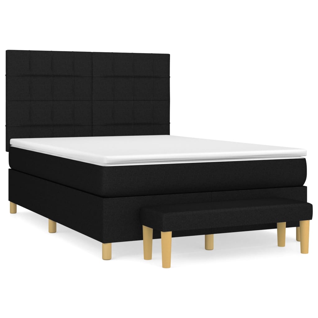 Boxspring met matras stof zwart 140x190 cm Bedden & bedframes | Creëer jouw Trendy Thuis | Gratis bezorgd & Retour | Trendy.nl