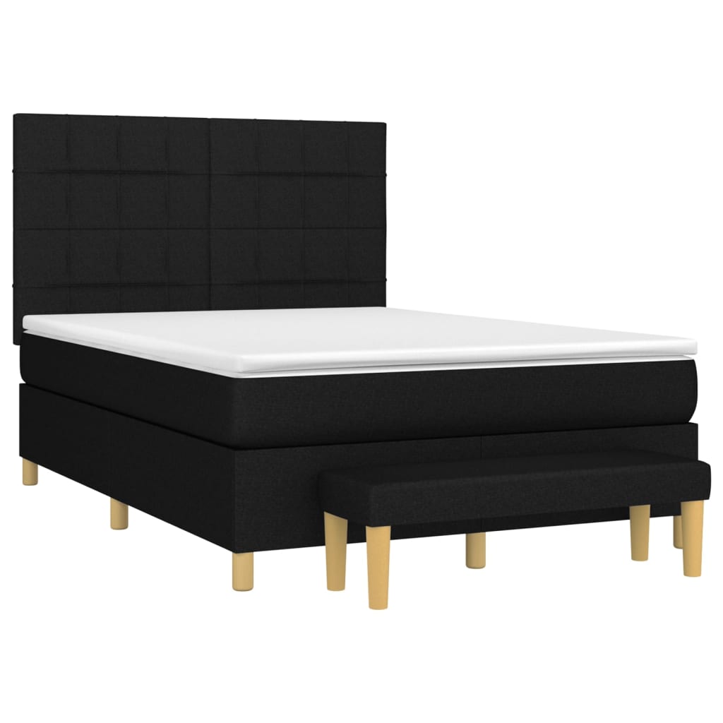 Boxspring met matras stof zwart 140x190 cm Bedden & bedframes | Creëer jouw Trendy Thuis | Gratis bezorgd & Retour | Trendy.nl