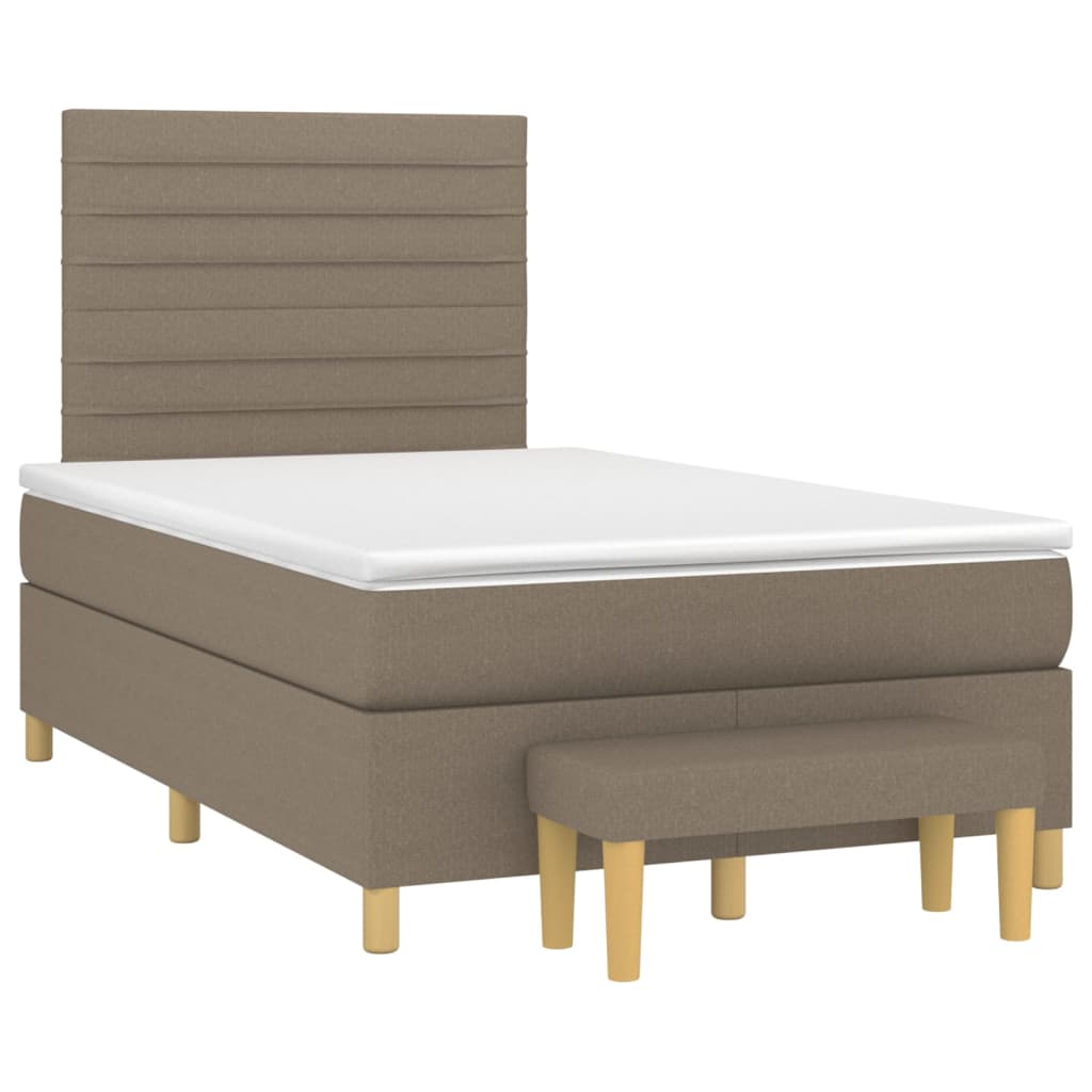 Boxspring met matras stof taupe 120x200 cm Bedden & bedframes | Creëer jouw Trendy Thuis | Gratis bezorgd & Retour | Trendy.nl