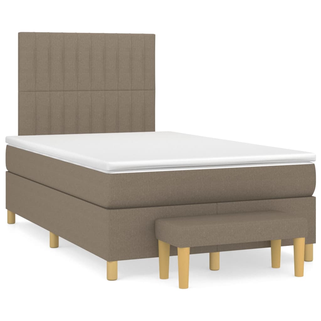 Boxspring met matras stof taupe 120x200 cm Bedden & bedframes | Creëer jouw Trendy Thuis | Gratis bezorgd & Retour | Trendy.nl