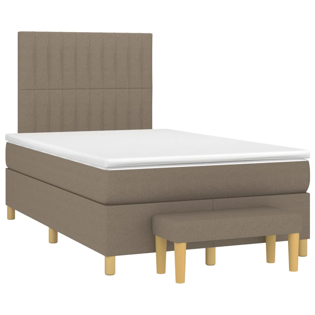 Boxspring met matras stof taupe 120x200 cm Bedden & bedframes | Creëer jouw Trendy Thuis | Gratis bezorgd & Retour | Trendy.nl