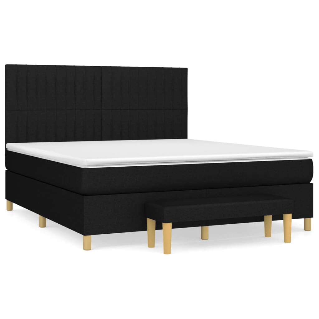 Boxspring met matras stof zwart 180x200 cm Bedden & bedframes | Creëer jouw Trendy Thuis | Gratis bezorgd & Retour | Trendy.nl