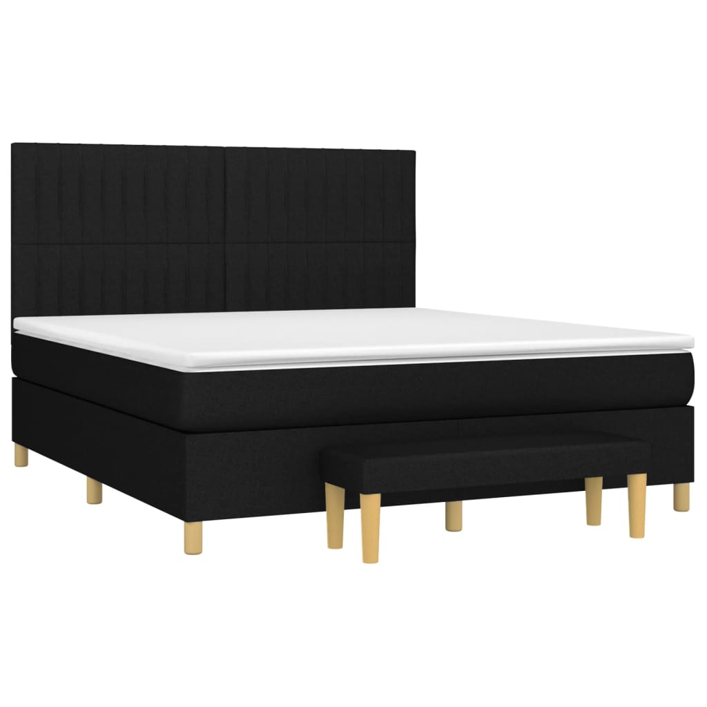 Boxspring met matras stof zwart 180x200 cm Bedden & bedframes | Creëer jouw Trendy Thuis | Gratis bezorgd & Retour | Trendy.nl