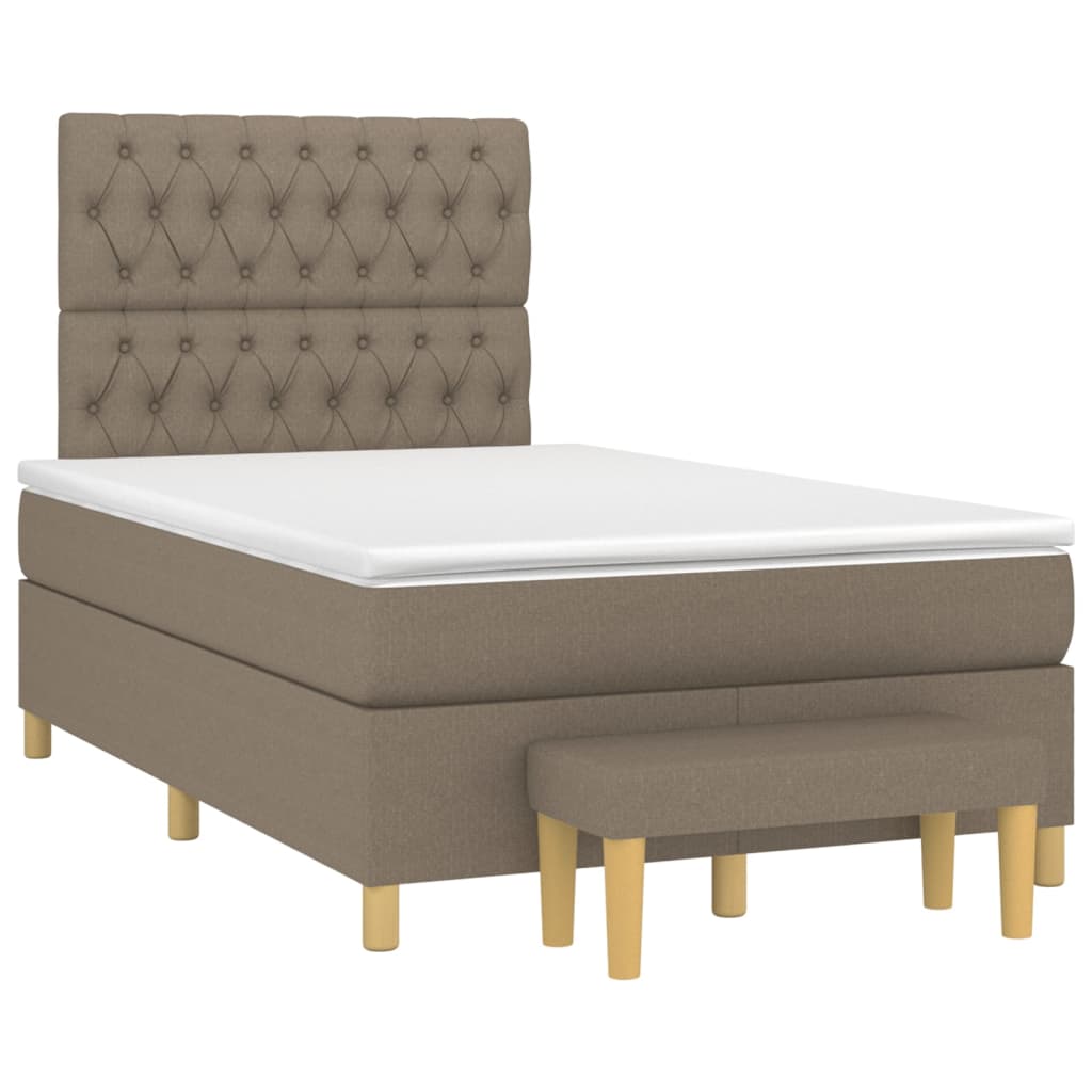 Boxspring met matras stof taupe 120x200 cm Bedden & bedframes | Creëer jouw Trendy Thuis | Gratis bezorgd & Retour | Trendy.nl