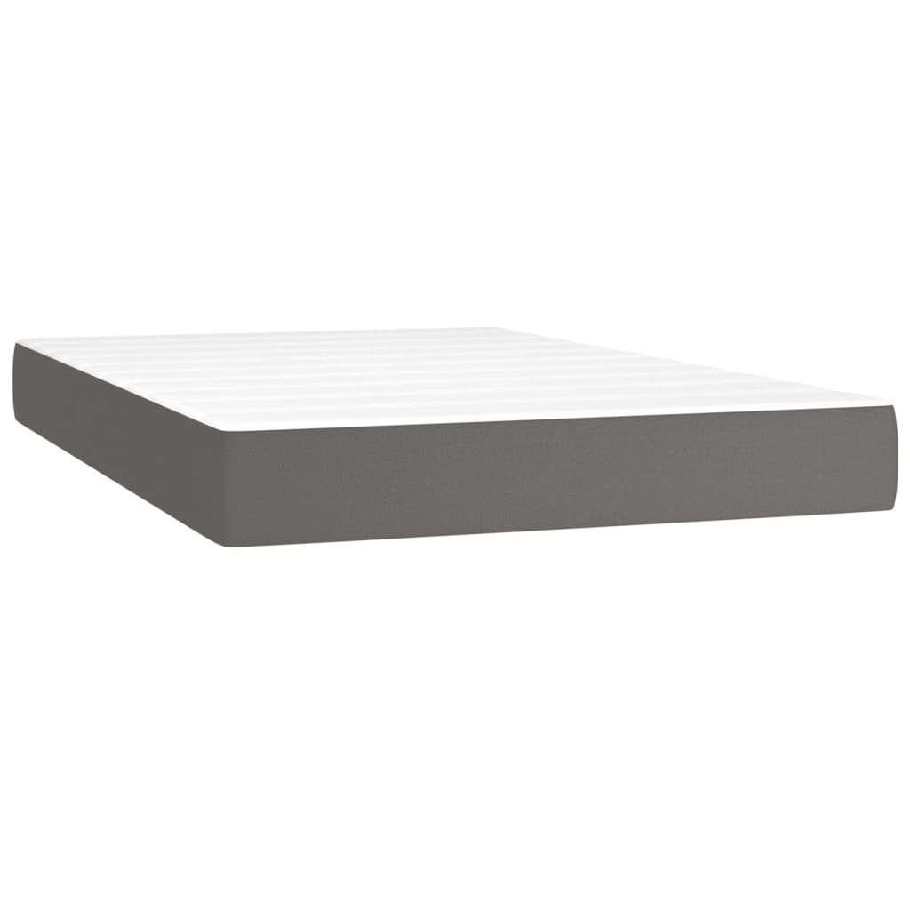 Boxspring met matras kunstleer grijs 120x200 cm Bedden & bedframes | Creëer jouw Trendy Thuis | Gratis bezorgd & Retour | Trendy.nl