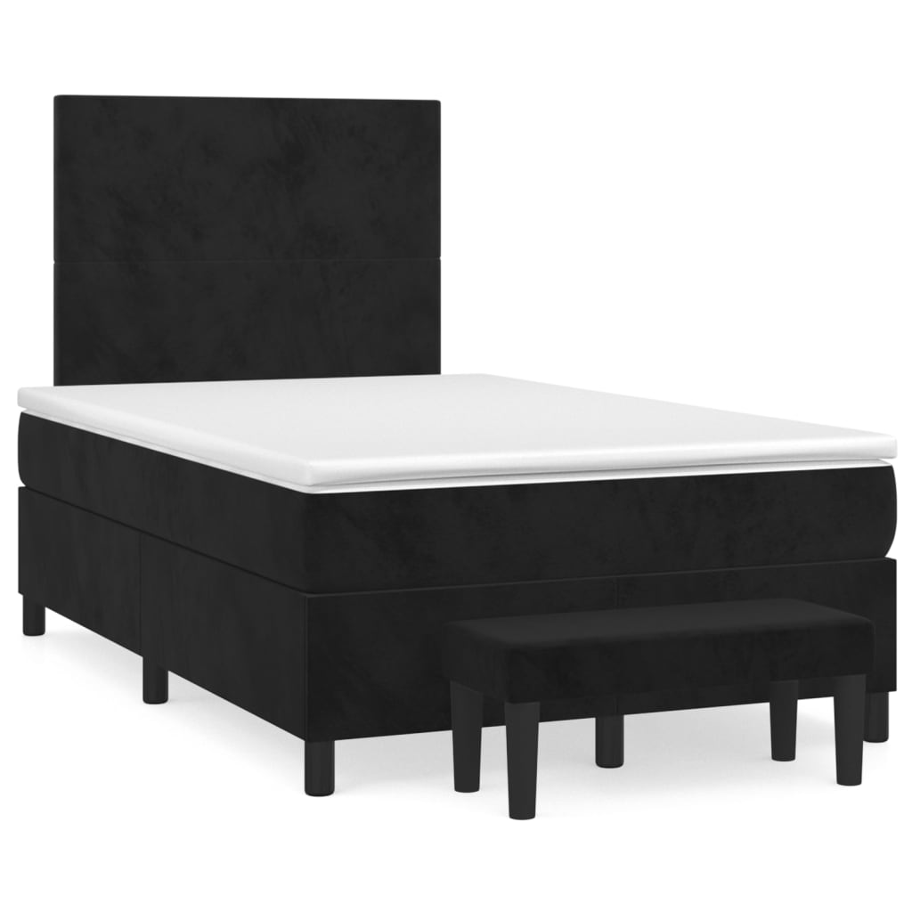 Boxspring met matras fluweel zwart 120x200 cm Bedden & bedframes | Creëer jouw Trendy Thuis | Gratis bezorgd & Retour | Trendy.nl