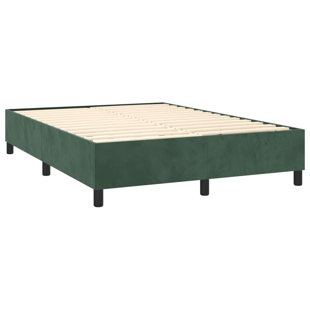 Boxspring met matras fluweel donkergroen 140x200 cm Bedden & bedframes | Creëer jouw Trendy Thuis | Gratis bezorgd & Retour | Trendy.nl