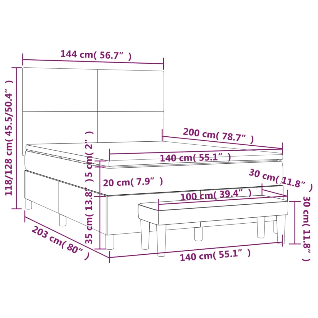 Boxspring met matras fluweel donkergroen 140x200 cm Bedden & bedframes | Creëer jouw Trendy Thuis | Gratis bezorgd & Retour | Trendy.nl