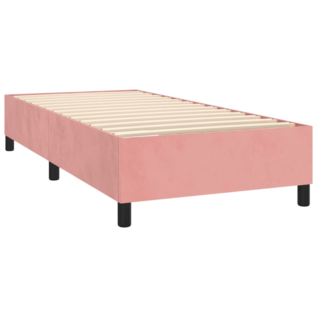 Boxspring met matras fluweel roze 90x190 cm
