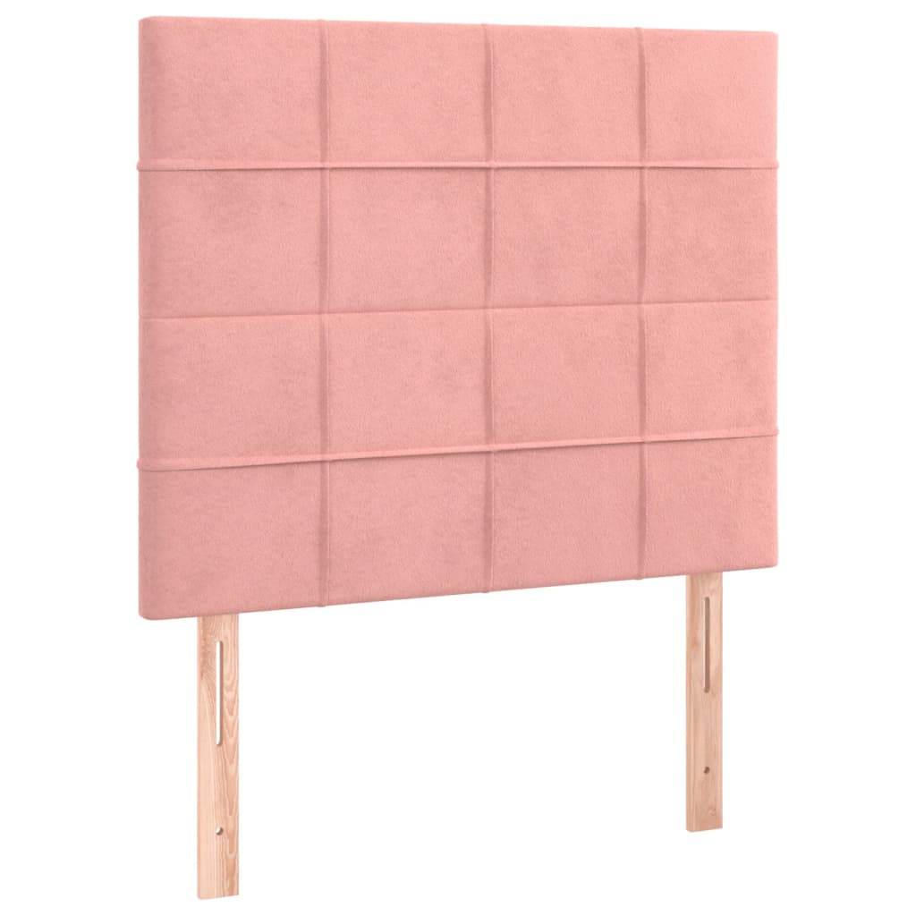 Boxspring met matras fluweel roze 90x190 cm