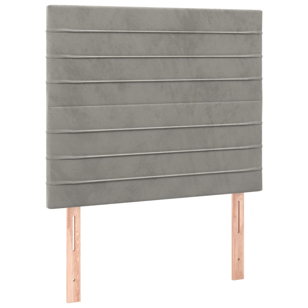 Boxspring met matras fluweel lichtgrijs 90x190 cm Bedden & bedframes | Creëer jouw Trendy Thuis | Gratis bezorgd & Retour | Trendy.nl