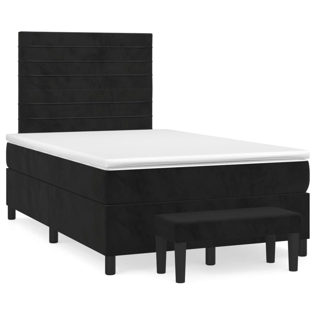 Boxspring met matras fluweel zwart 120x200 cm Bedden & bedframes | Creëer jouw Trendy Thuis | Gratis bezorgd & Retour | Trendy.nl