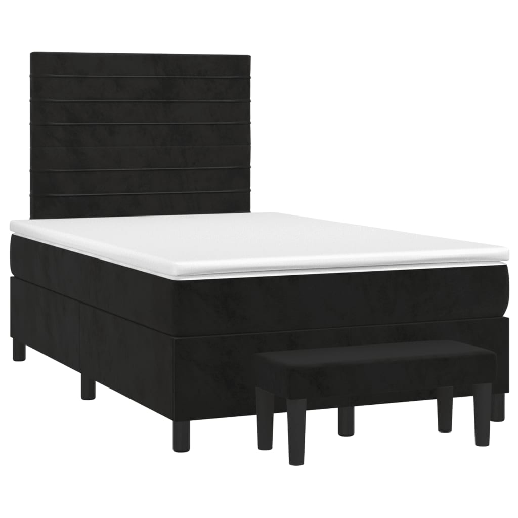 Boxspring met matras fluweel zwart 120x200 cm Bedden & bedframes | Creëer jouw Trendy Thuis | Gratis bezorgd & Retour | Trendy.nl