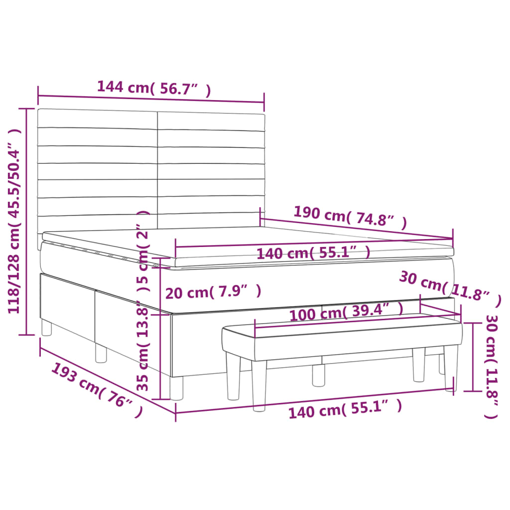 Boxspring met matras fluweel donkergroen 140x190 cm Bedden & bedframes | Creëer jouw Trendy Thuis | Gratis bezorgd & Retour | Trendy.nl