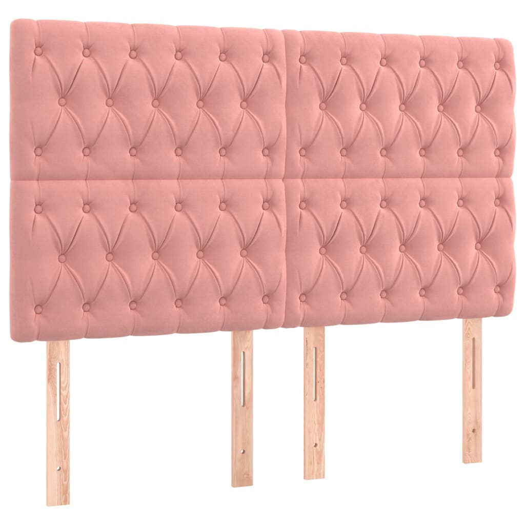 Boxspring met matras fluweel roze 140x190 cm Bedden & bedframes | Creëer jouw Trendy Thuis | Gratis bezorgd & Retour | Trendy.nl