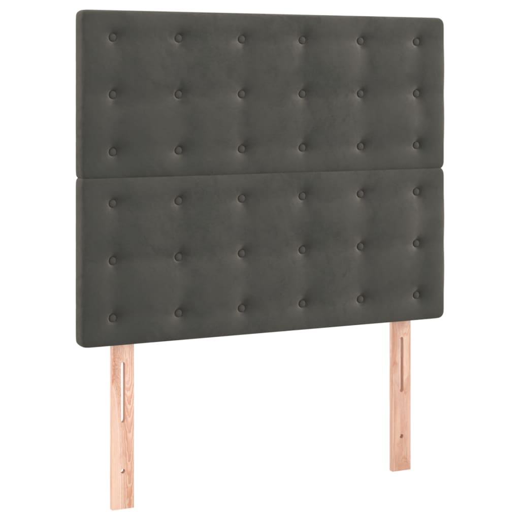 Boxspring met matras fluweel donkergrijs 90x190 cm Bedden & bedframes | Creëer jouw Trendy Thuis | Gratis bezorgd & Retour | Trendy.nl