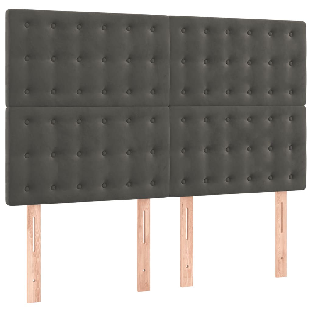 Boxspring met matras fluweel donkergrijs 140x190 cm Bedden & bedframes | Creëer jouw Trendy Thuis | Gratis bezorgd & Retour | Trendy.nl